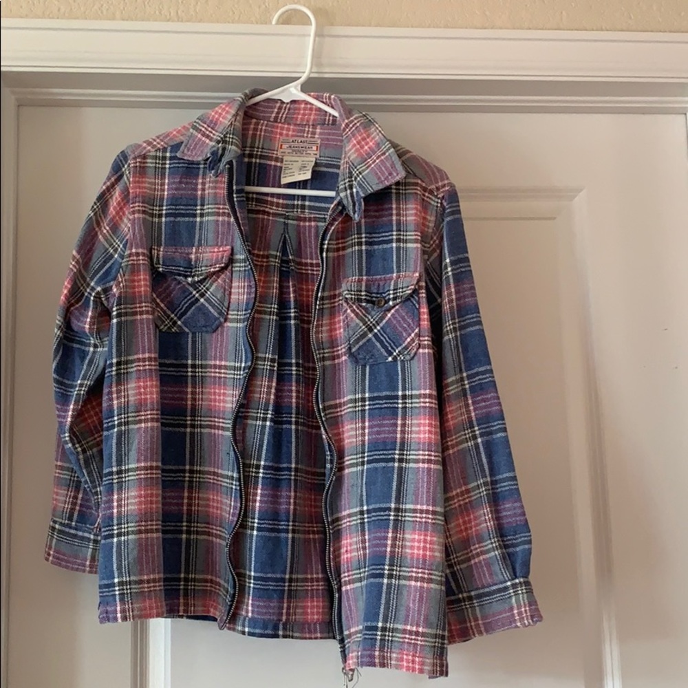 Vintage zip up flannel jacket